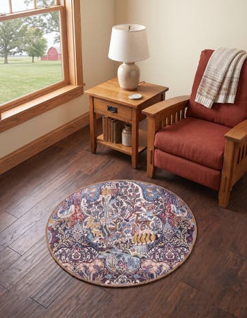 2' x 2' Washable Timeless Round Rug