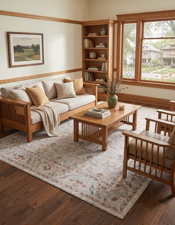 Ivory Washable Timeless Rug