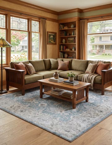 Teal Blue Washable Timeless Rug
