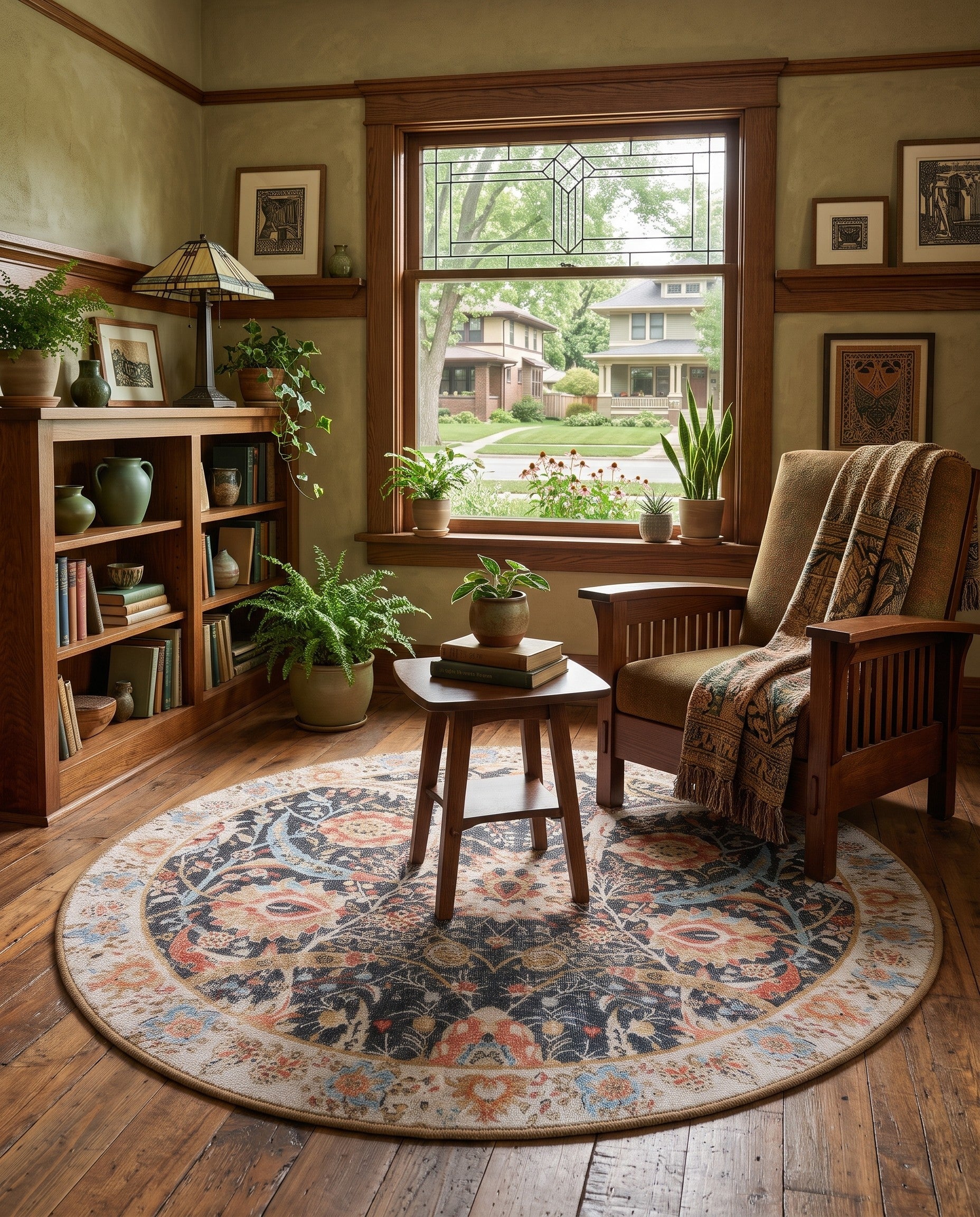 Black Washable Timeless Round Rug