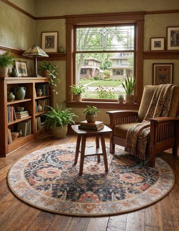 Black Washable Timeless Round Rug