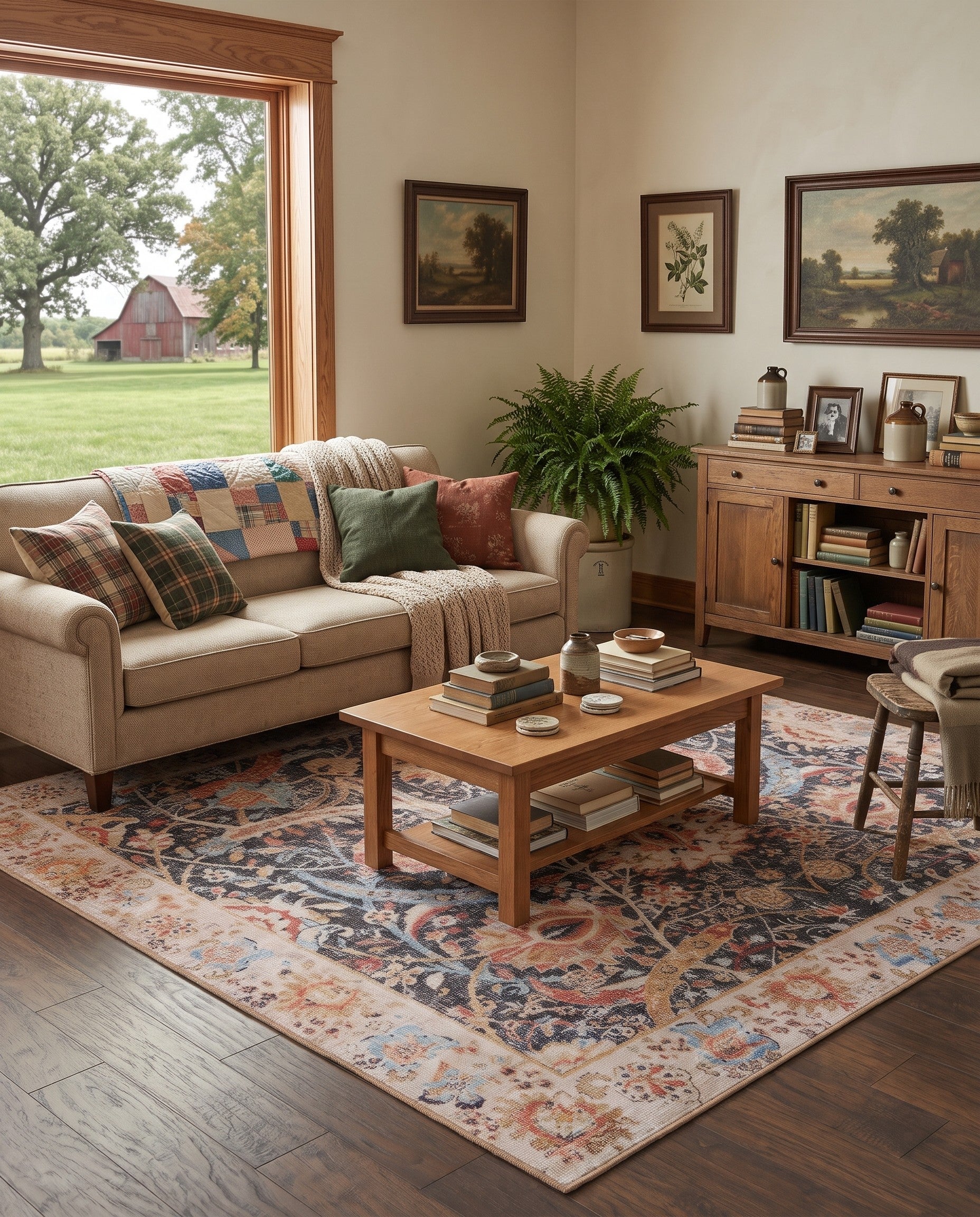 Black Washable Timeless Square Rug