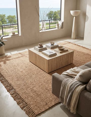 7' 10 x 7' 10 Hand Woven Chunky Jute Square Rug