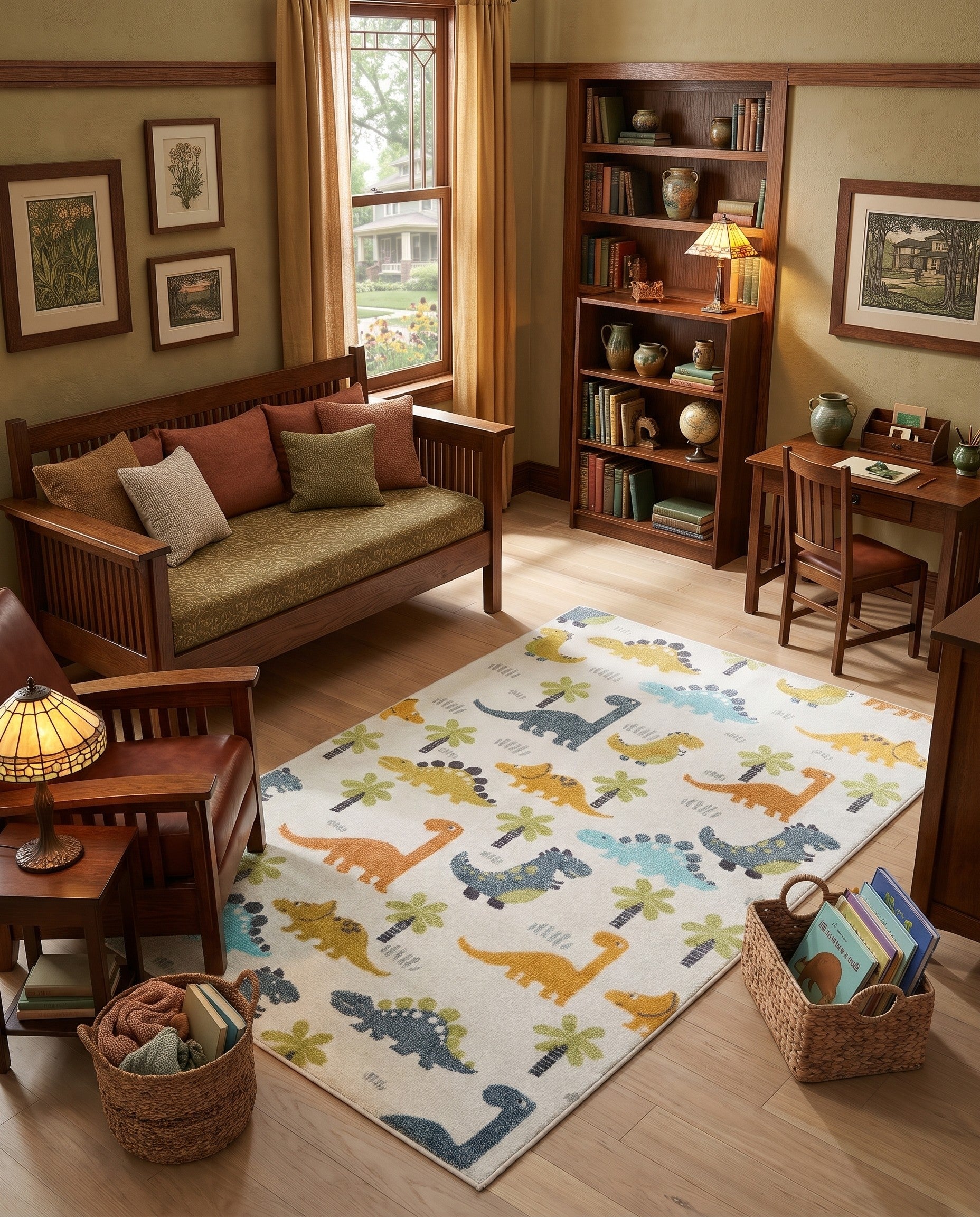 Ivory Dinosaur Whimsy Kids Rug