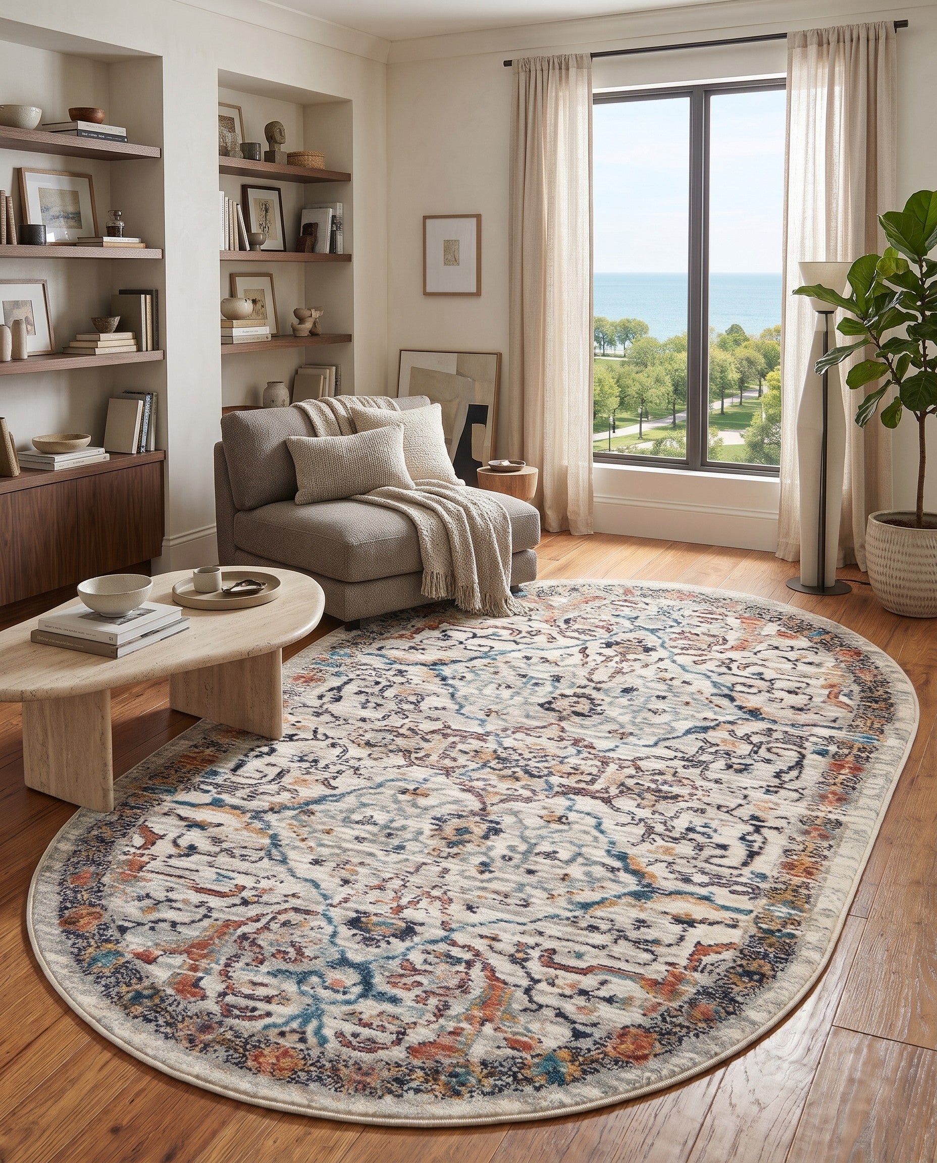 Ivory Lola Oval Rug