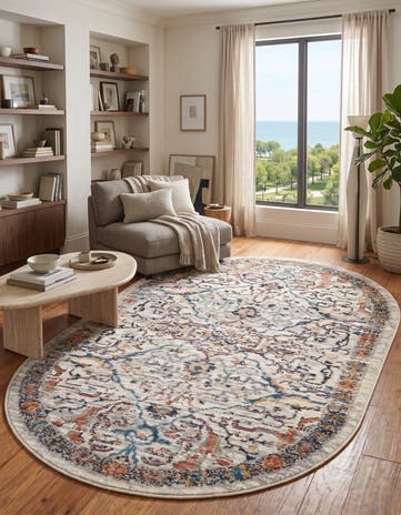 Ivory Lola Oval Rug