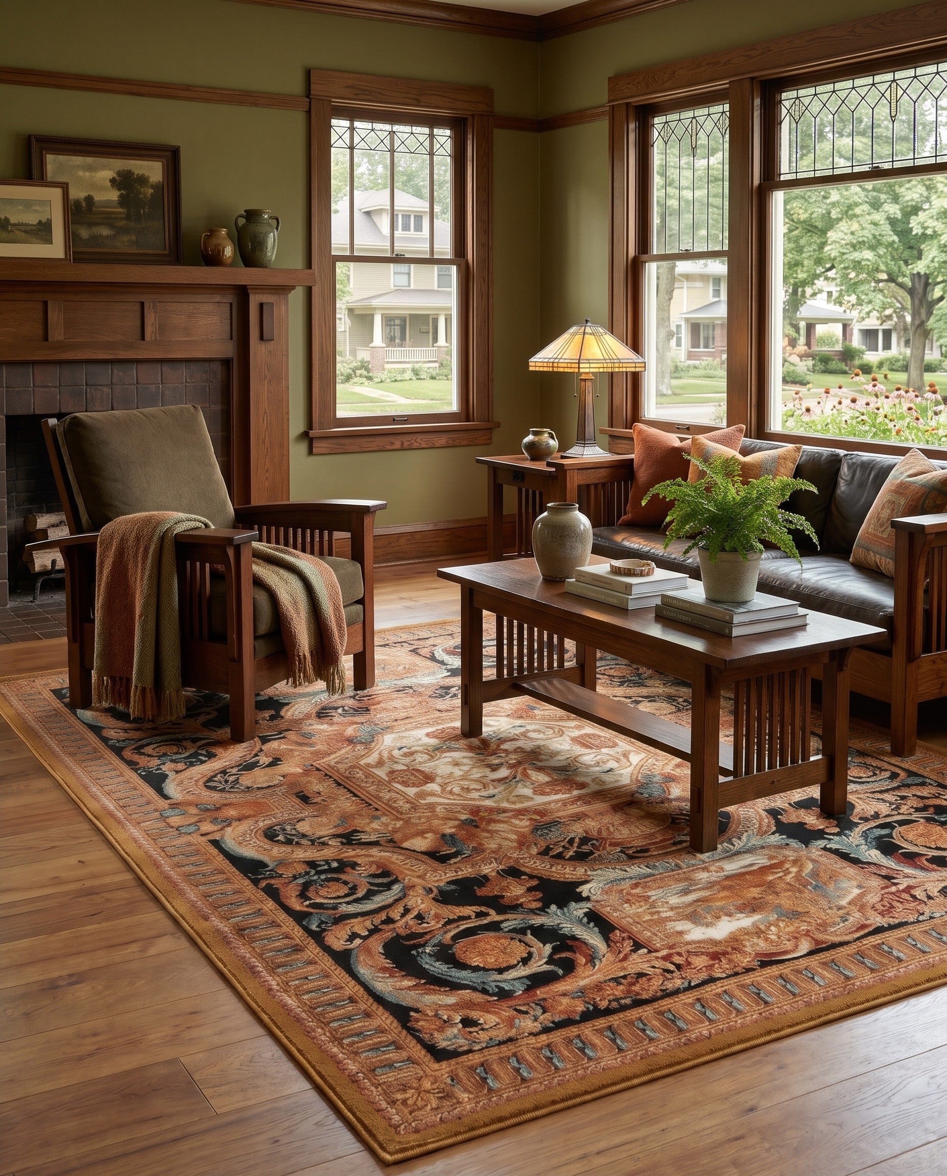 6' x 9' Easy-Clean Wainwright Traditional Indoor / Outdoor Rug