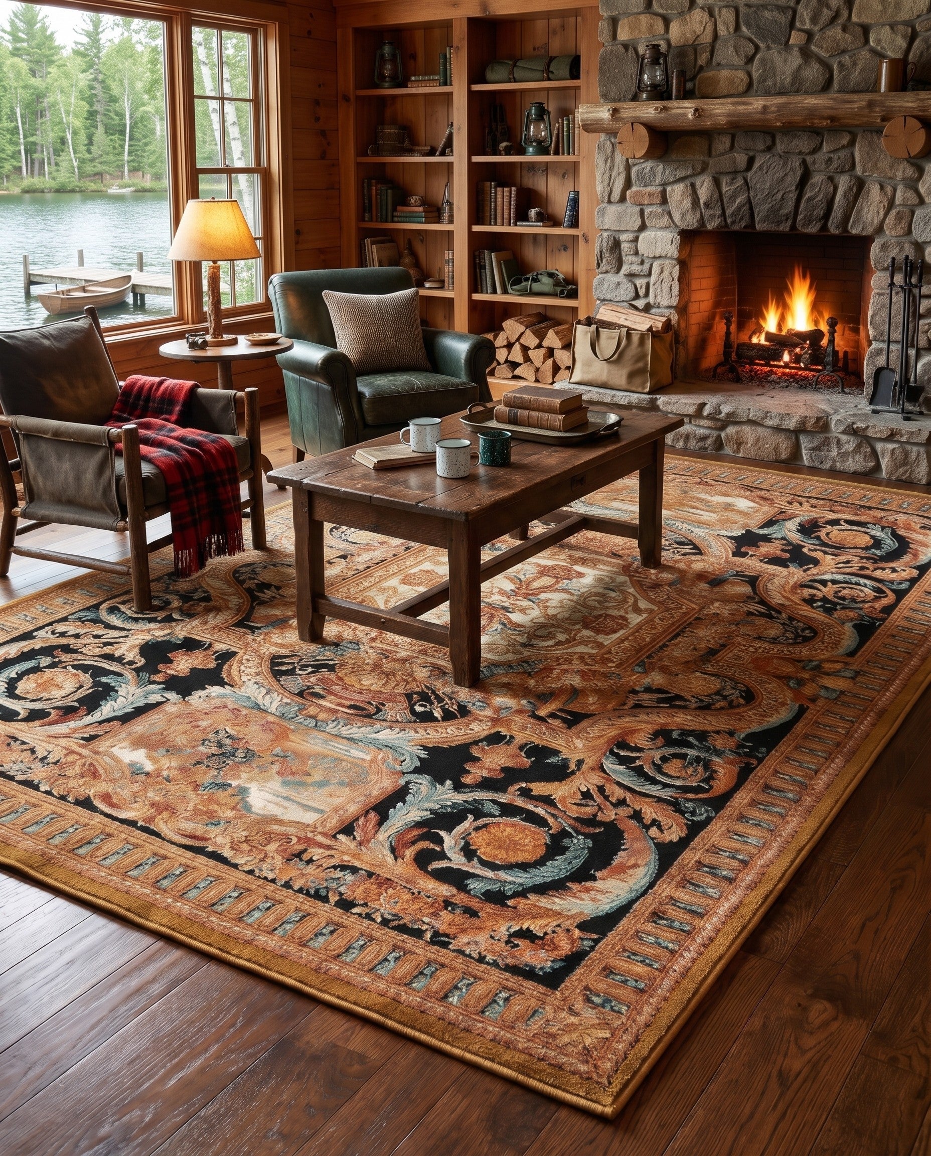 6' x 9' Easy-Clean Wainwright Traditional Indoor / Outdoor Rug