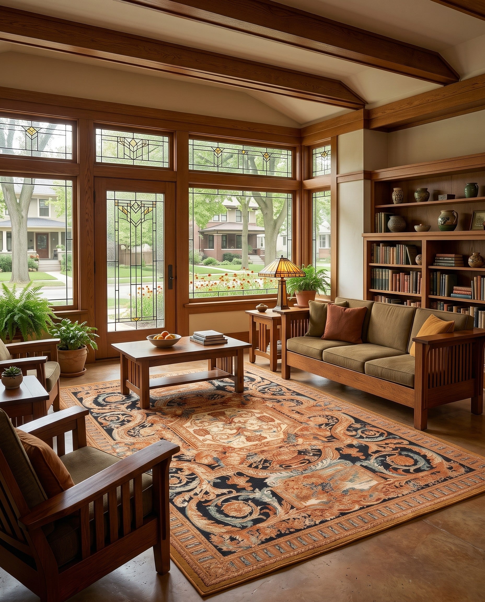6' x 9' Easy-Clean Wainwright Traditional Indoor / Outdoor Rug
