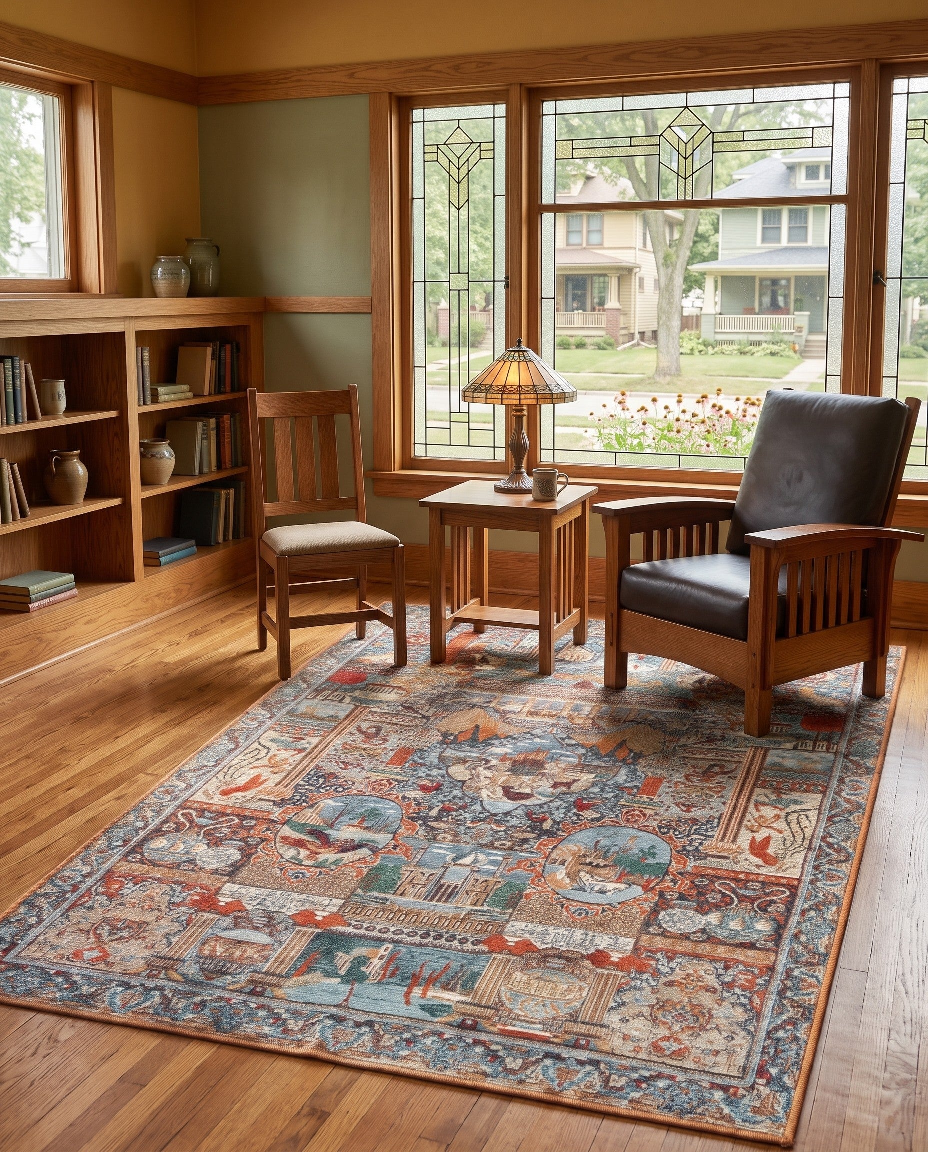 4' x 6' Easy-Clean Traditional Indoor / Outdoor Rug