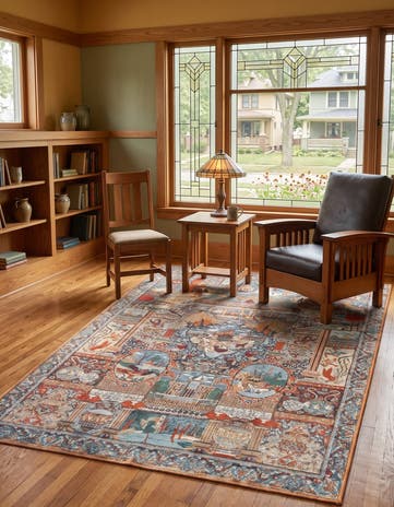 4' x 6' Easy-Clean Traditional Indoor / Outdoor Rug