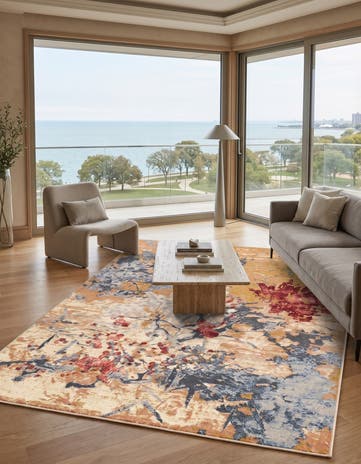5' 3 x 8' Easy-Clean Modern Indoor / Outdoor Rug