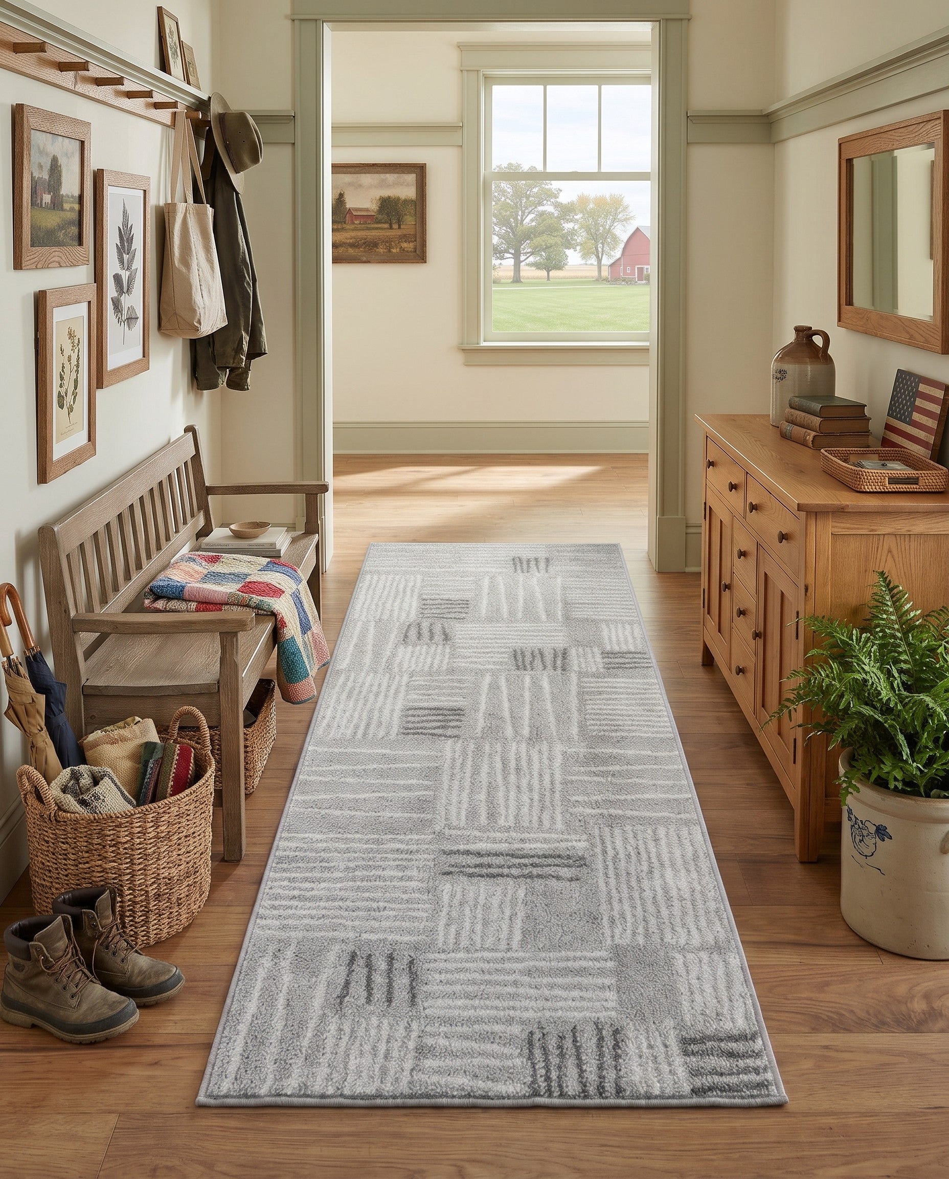 Gray Hanahan Runner Rug