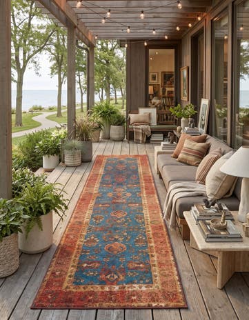 2' 7 x 10' Easy-Clean Traditional Indoor / Outdoor Runner Rug