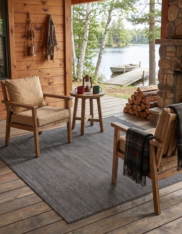 Black Easy-Clean Solid Indoor / Outdoor Square Rug