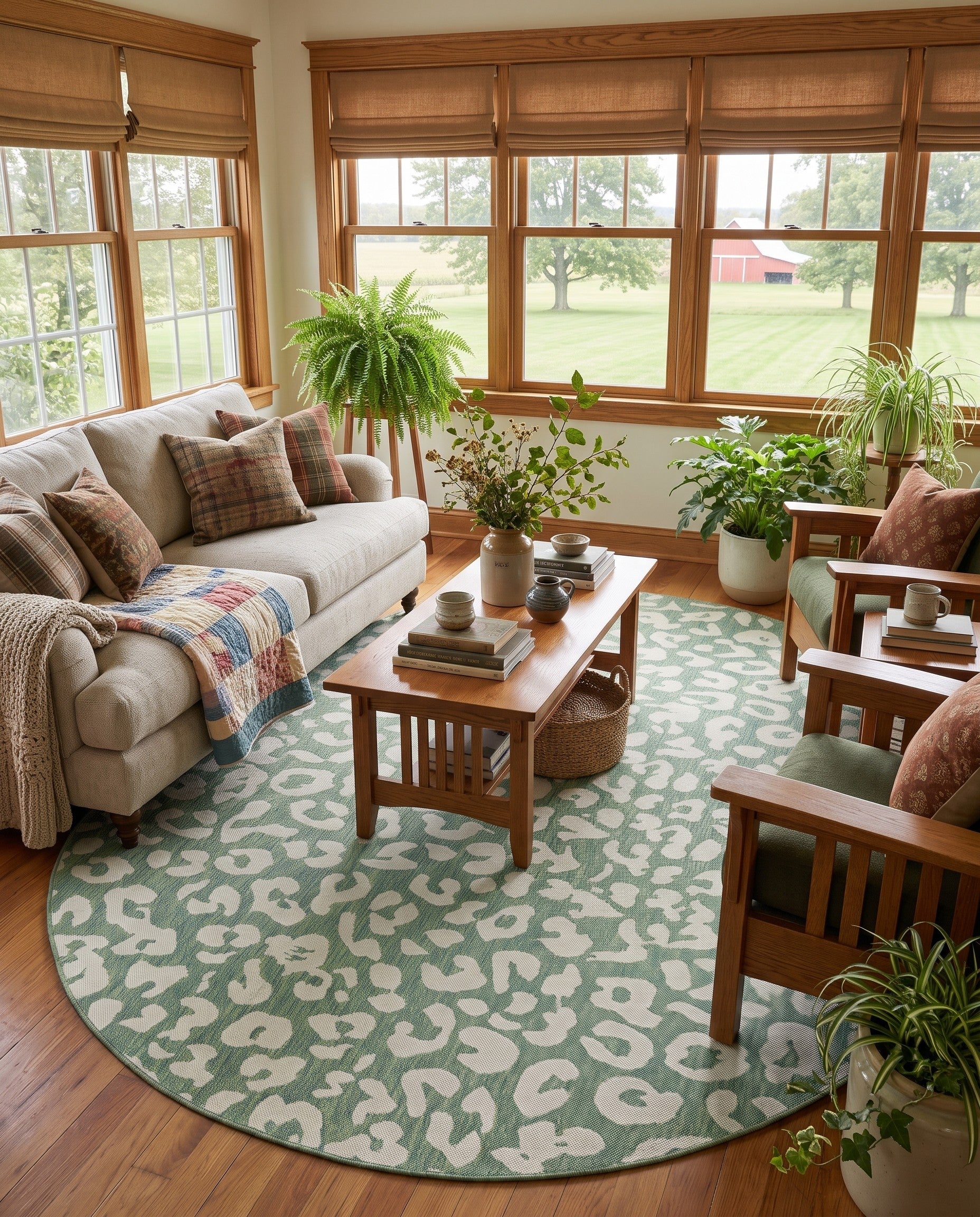7' 10 x 10' Easy-Clean Safari Indoor / Outdoor Oval Rug