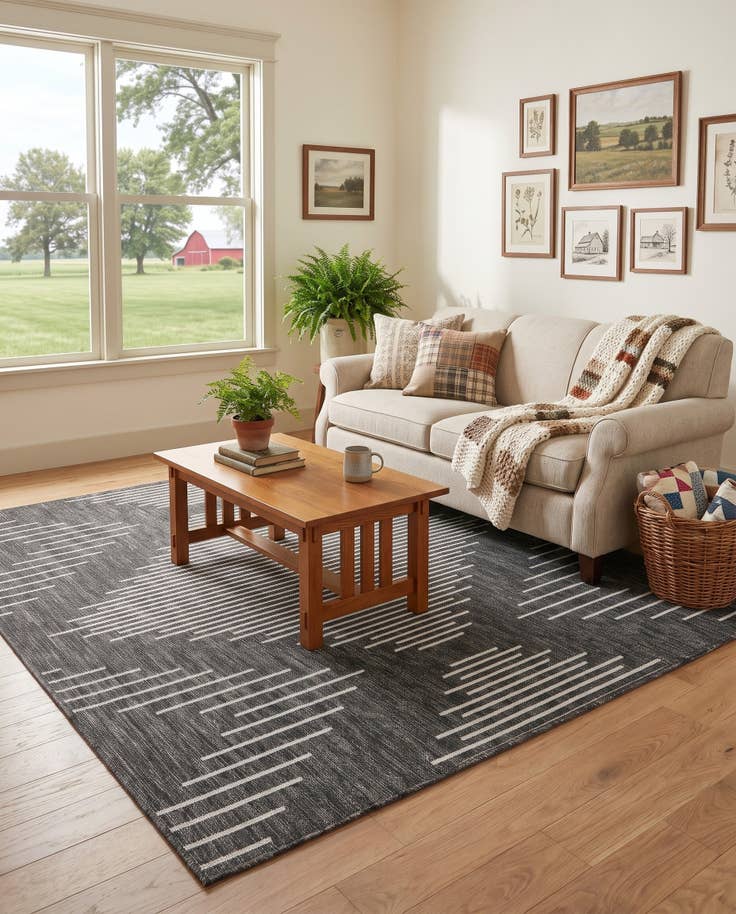 Detail image of 5' 3 x 7' Easy-Clean Winslow Modern Indoor / Outdoor Rug