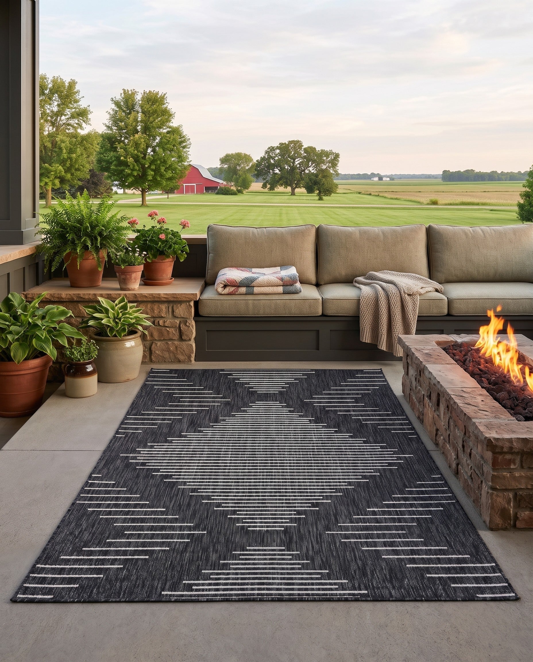 5' 3 x 7' Easy-Clean Winslow Modern Indoor / Outdoor Rug