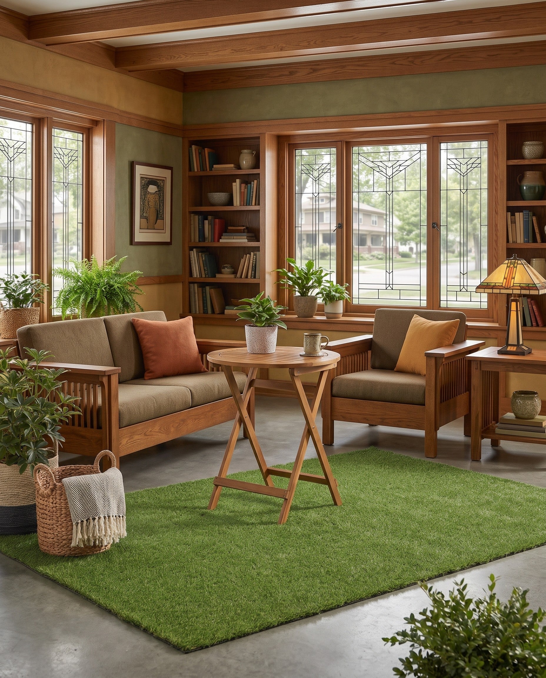 6' x 9' Easy-Clean Grass Indoor / Outdoor Rug
