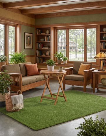 6' x 9' Easy-Clean Grass Indoor / Outdoor Rug