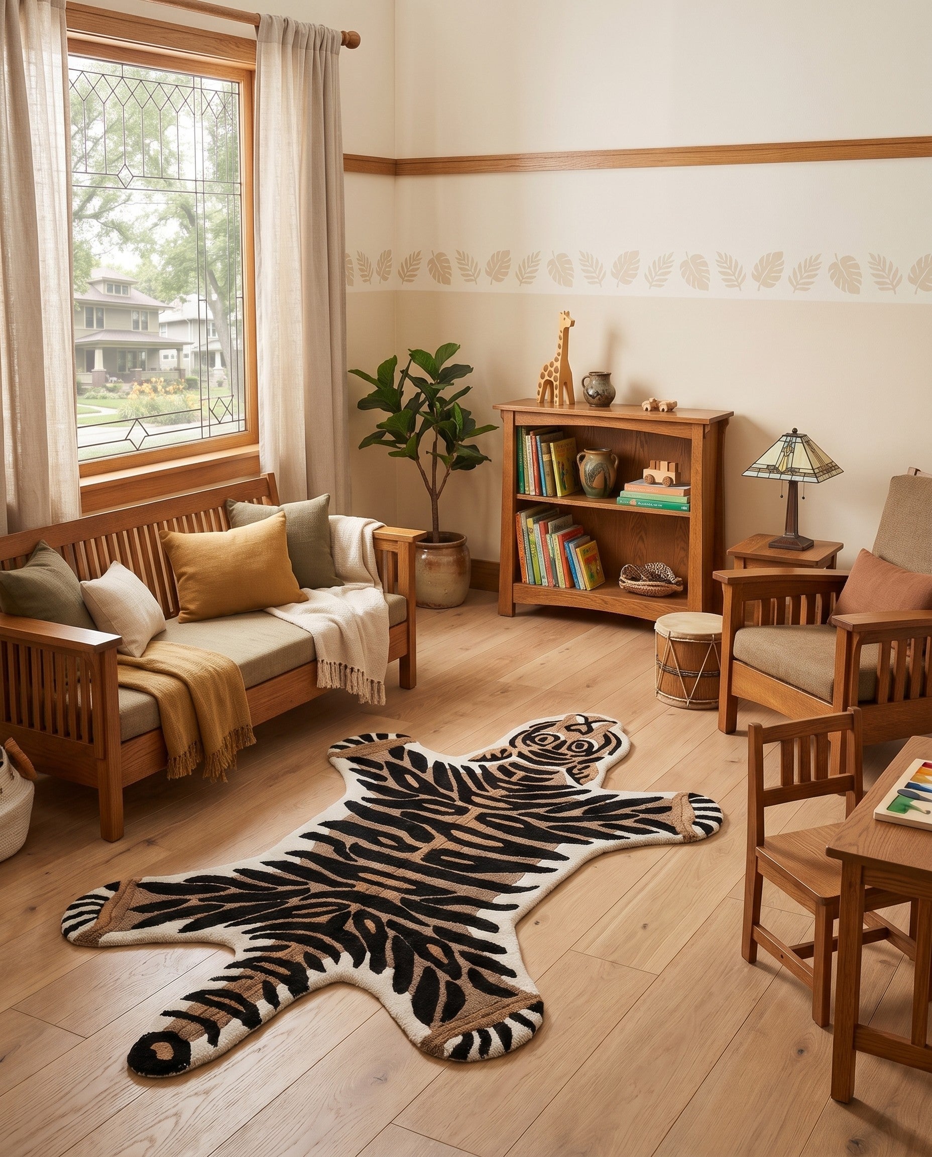 Brown Playtime Kids Wool Freeform Rug