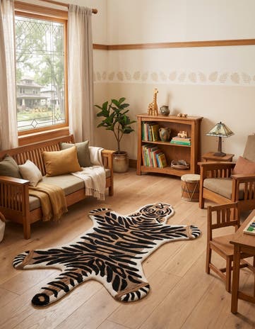 Brown Playtime Kids Wool Freeform Rug