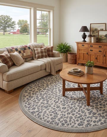 Gray Savannah Round Rug
