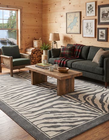 Ivory and Gray Savannah Rug