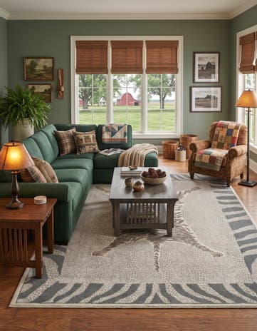 Ivory and Gray Savannah Rug