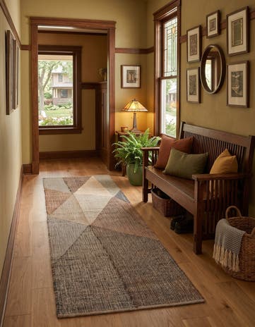 2' 7 x 10' Hand Woven Kilim Jute Runner Rug