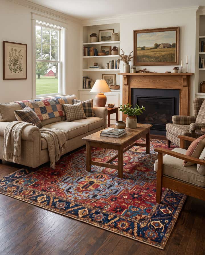 7' 10 x 10' Easy-Clean Traditional Indoor / Outdoor Rug