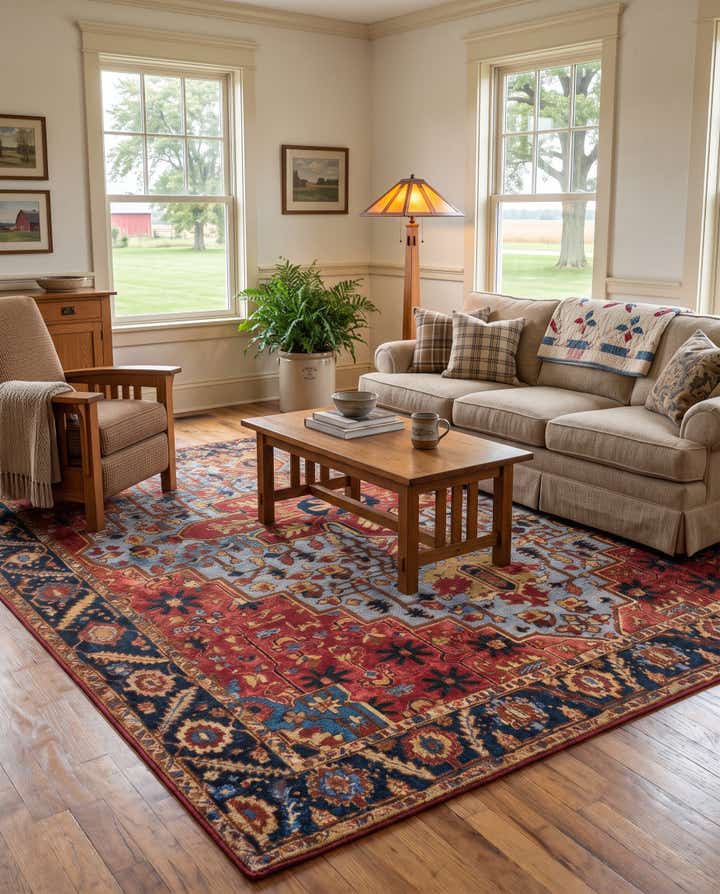 7' 10 x 10' Easy-Clean Traditional Indoor / Outdoor Rug
