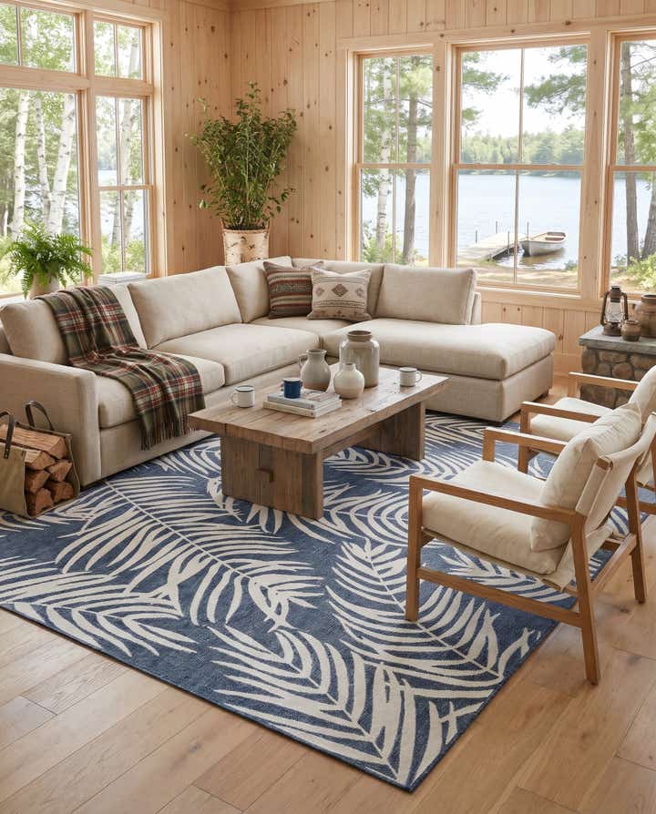 10' x 14' Easy-Clean Botanical Indoor / Outdoor Rug