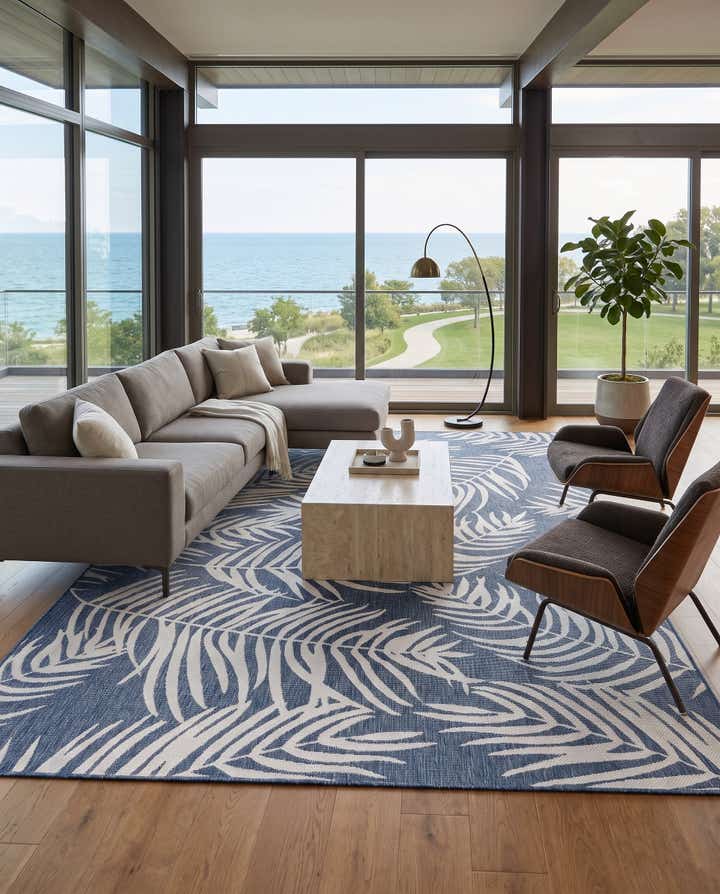 10' x 14' Easy-Clean Botanical Indoor / Outdoor Rug