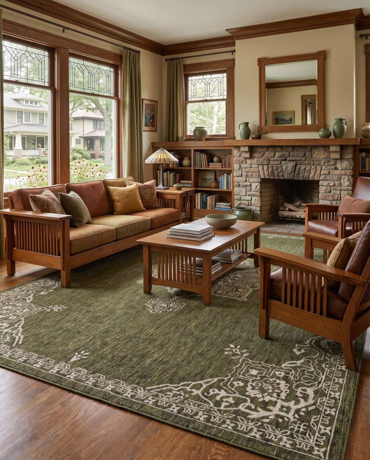 10' x 14' Easy-Clean Traditional Indoor / Outdoor Rug