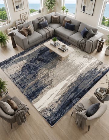 Blue Oslo Square Rug