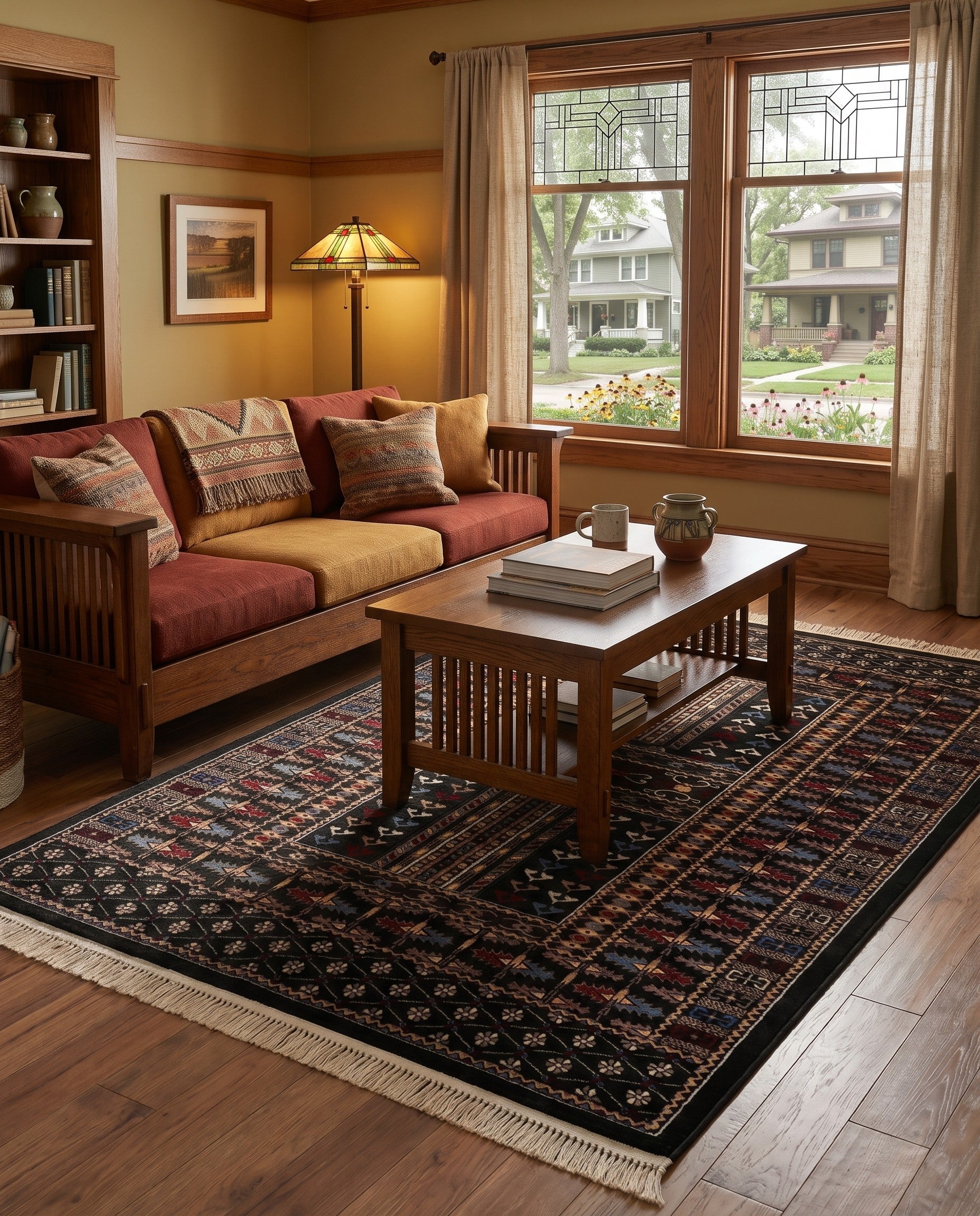 Dark Green Bokhara Rug