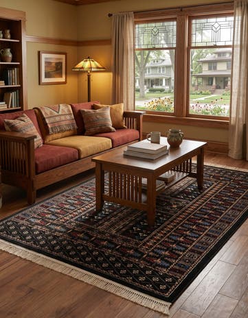 Dark Green Bokhara Rug