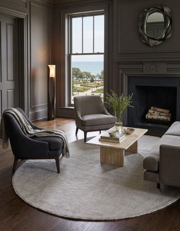 Gray Manor Hand Woven Jill Zarin English Manor Wool Oval Rug