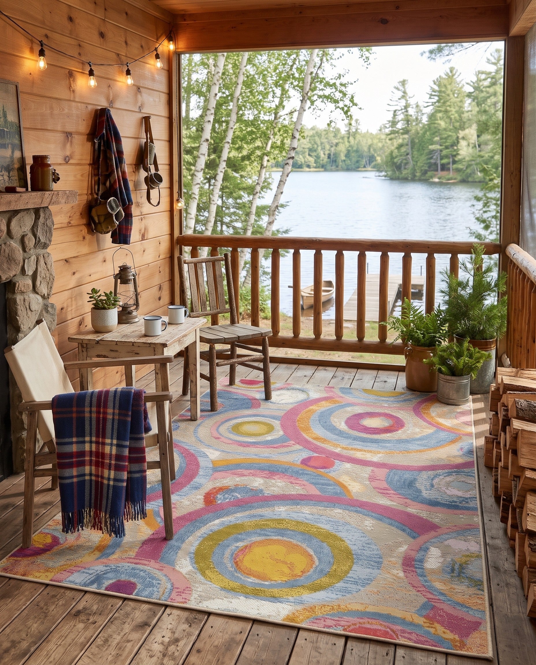 4' x 6' Easy-Clean Modern Indoor / Outdoor Rug