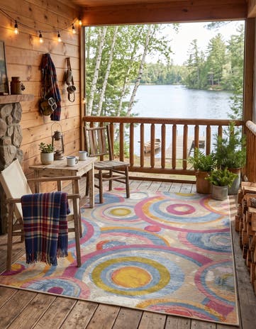 4' x 6' Easy-Clean Modern Indoor / Outdoor Rug