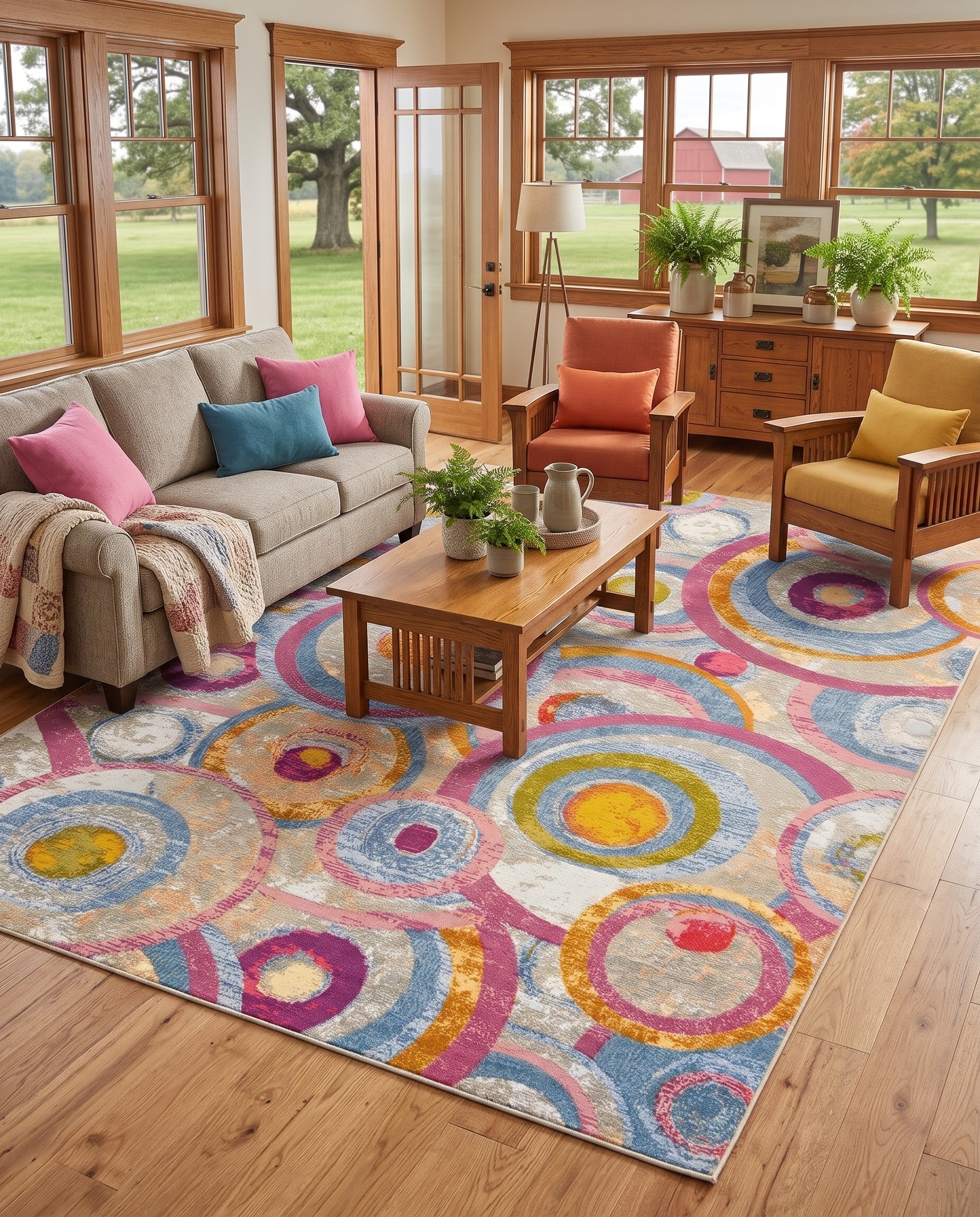 7' 10 x 10' Easy-Clean Modern Indoor / Outdoor Rug