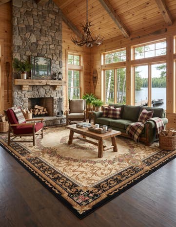 10' x 14' Easy-Clean Traditional Indoor / Outdoor Rug