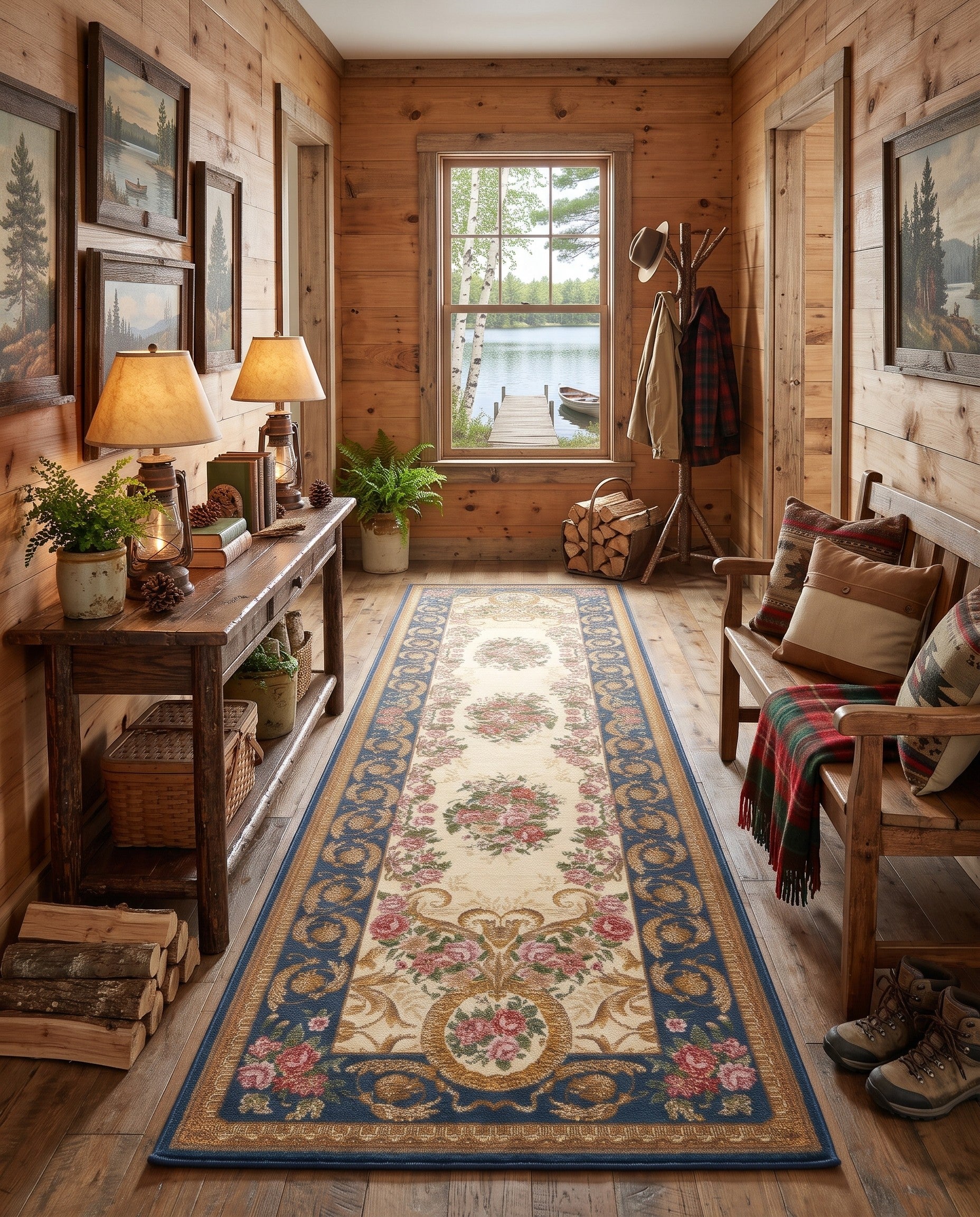 2' 7 x 10' Easy-Clean Hargrove Traditional Indoor / Outdoor Runner Rug