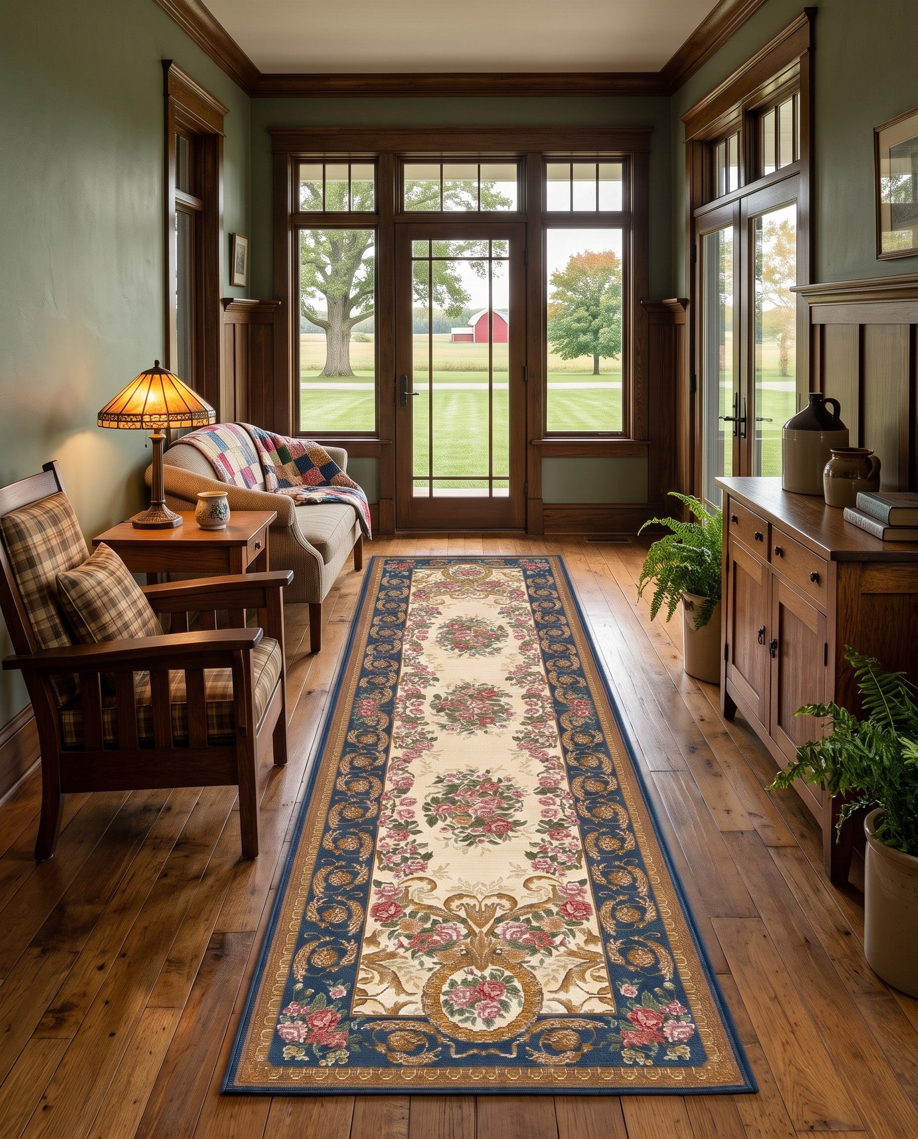 2' 7 x 10' Easy-Clean Hargrove Traditional Indoor / Outdoor Runner Rug