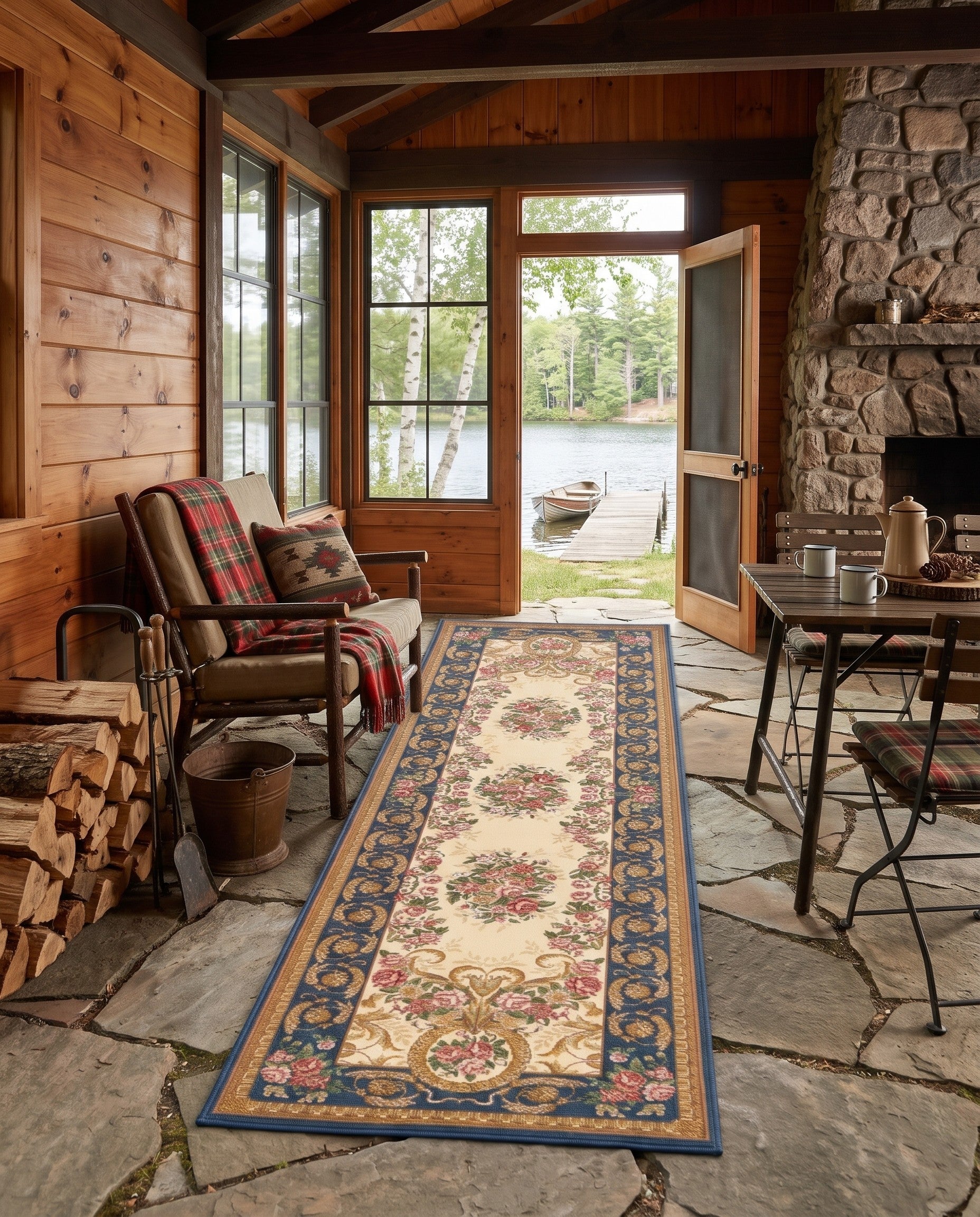 2' 7 x 10' Easy-Clean Traditional Indoor / Outdoor Runner Rug