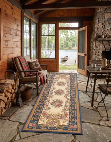 2' 7 x 10' Easy-Clean Traditional Indoor / Outdoor Runner Rug
