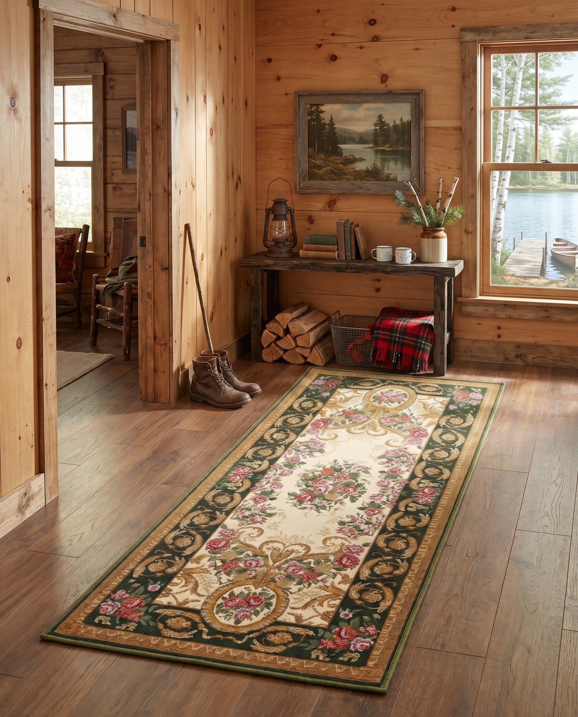 2' x 5' Easy-Clean Weston Traditional Indoor / Outdoor Runner Rug