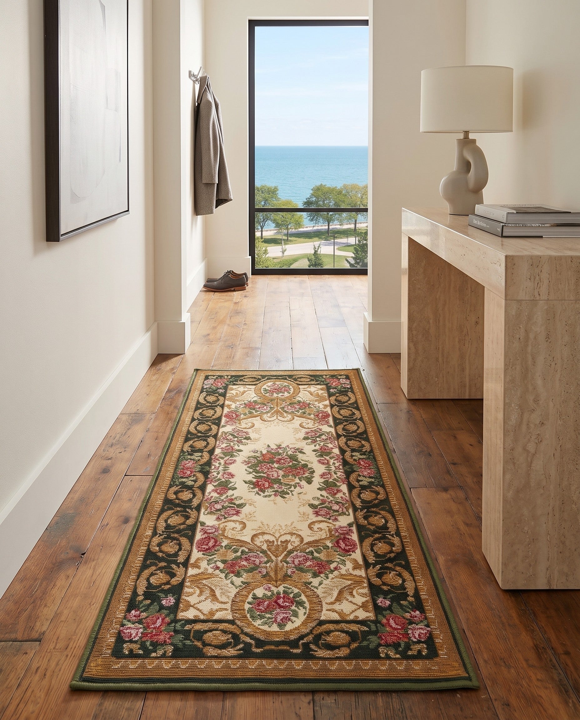 2' x 5' Easy-Clean Weston Traditional Indoor / Outdoor Runner Rug