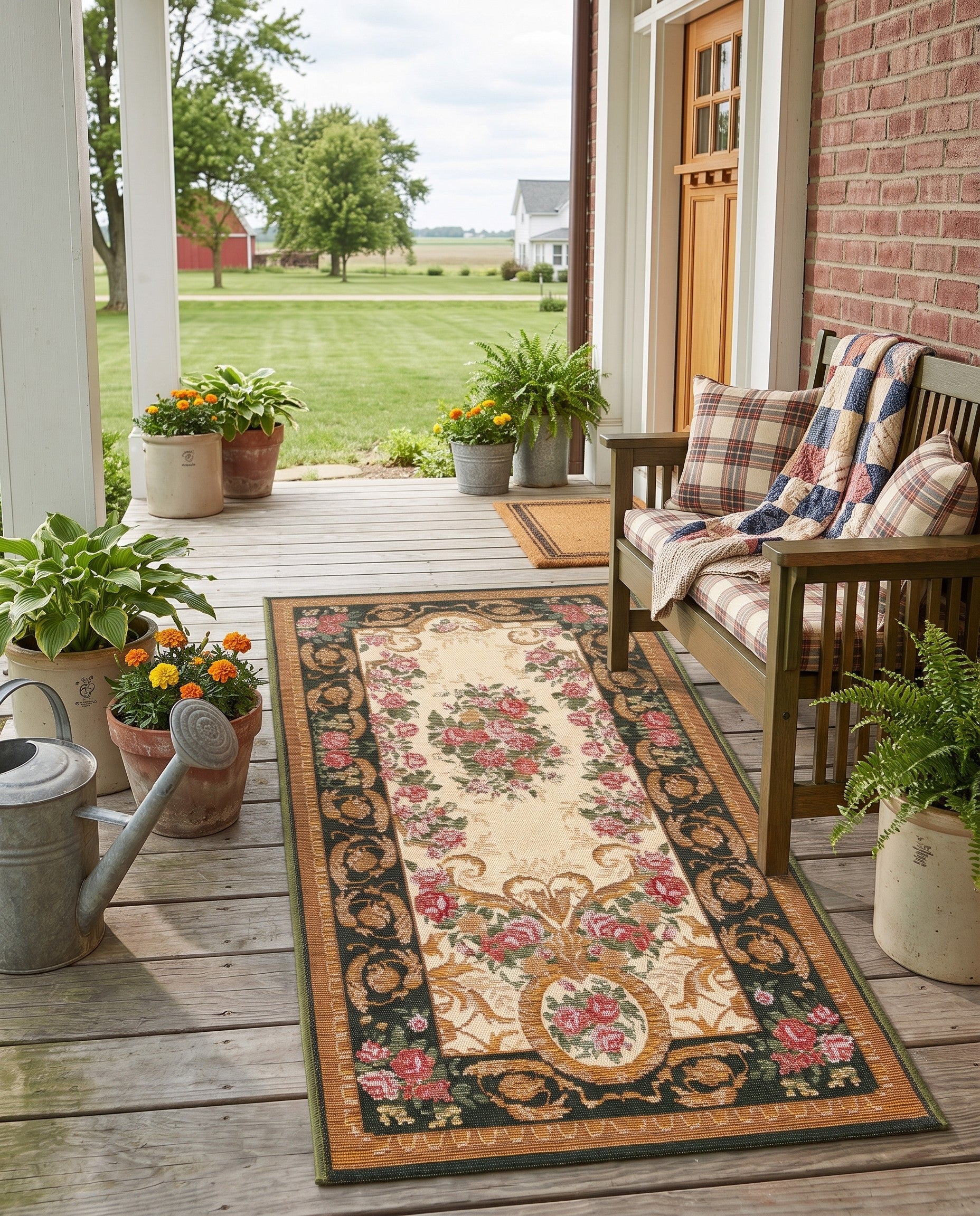 2' x 5' Easy-Clean Traditional Indoor / Outdoor Runner Rug